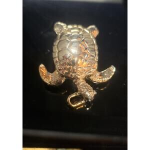 Sea Turtle Pendant Charm Silver Tone Textured Nautical Sea Life Costume Jewelry